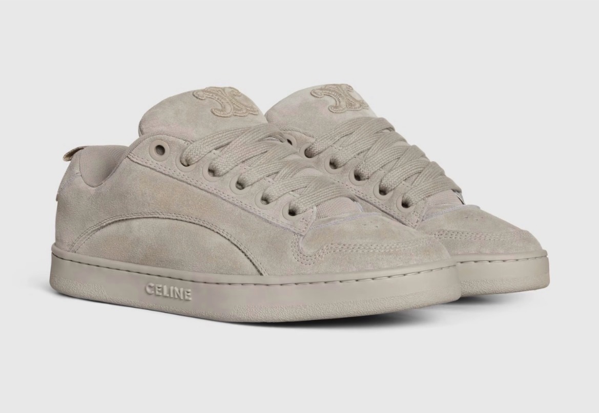 Celine Huntington Low Lace-Up Sneaker — Suede Calfskin & Mesh thumbnail 2