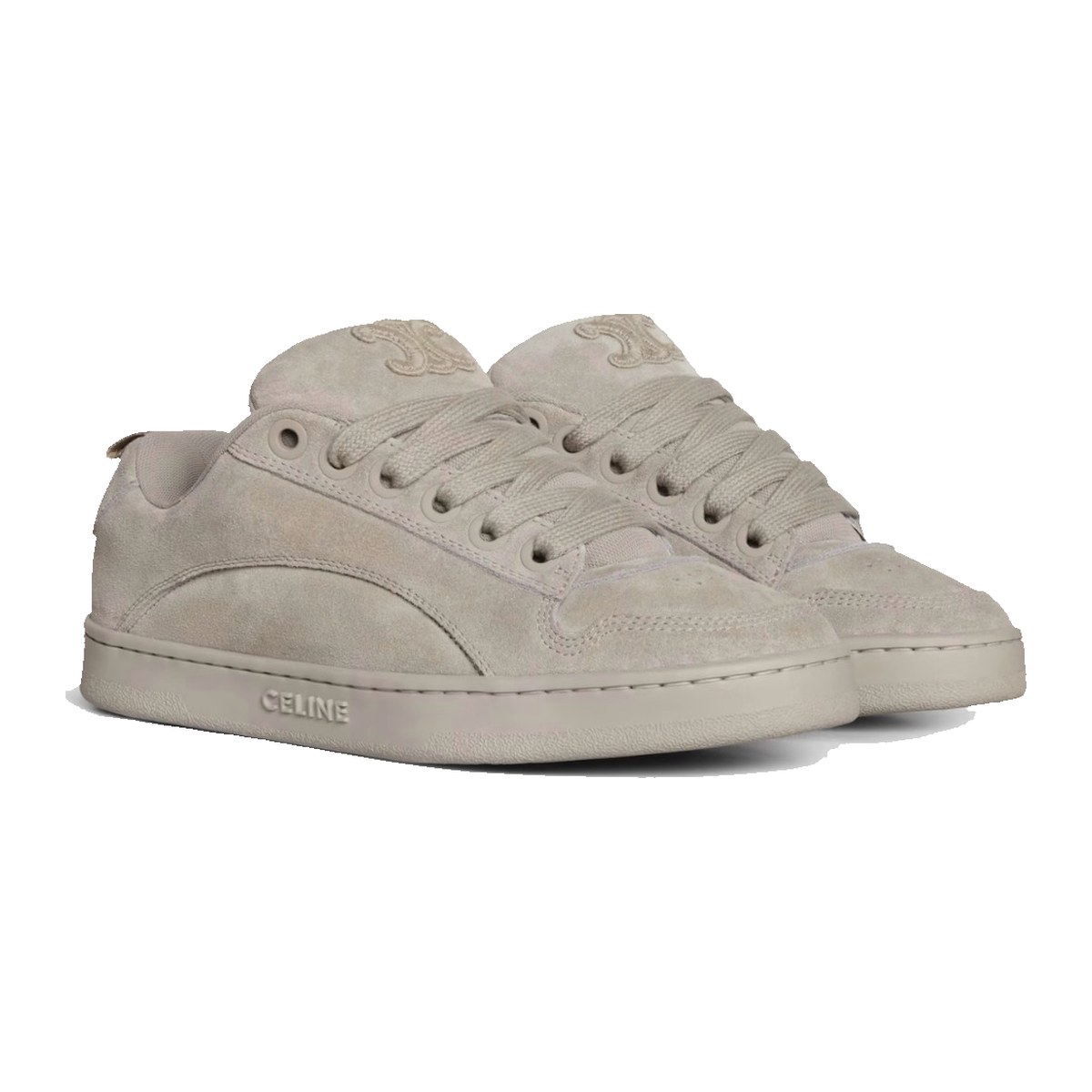 Celine Huntington Low Lace-Up Sneaker — Suede Calfskin & Mesh thumbnail 2